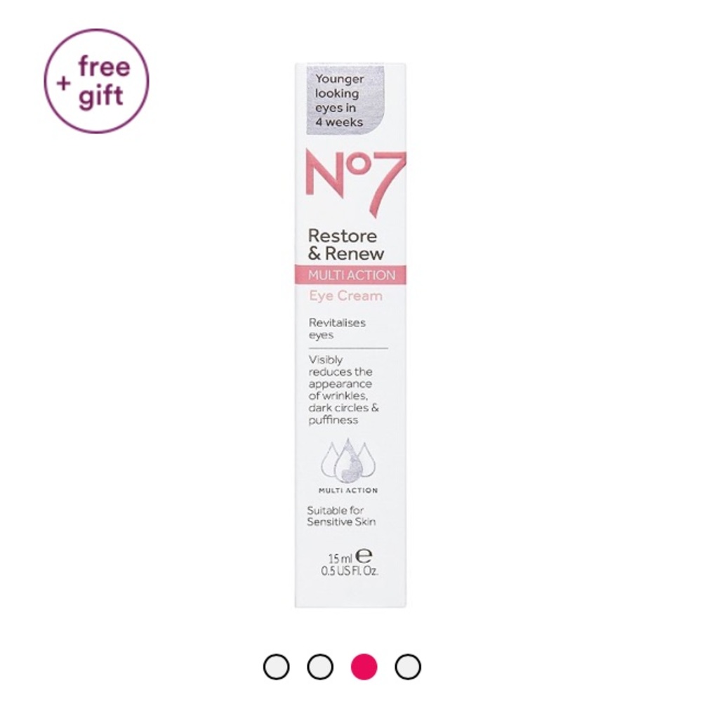 No7's Restore & Renew Multi Action Eye Cream Serum unique skin fortifying